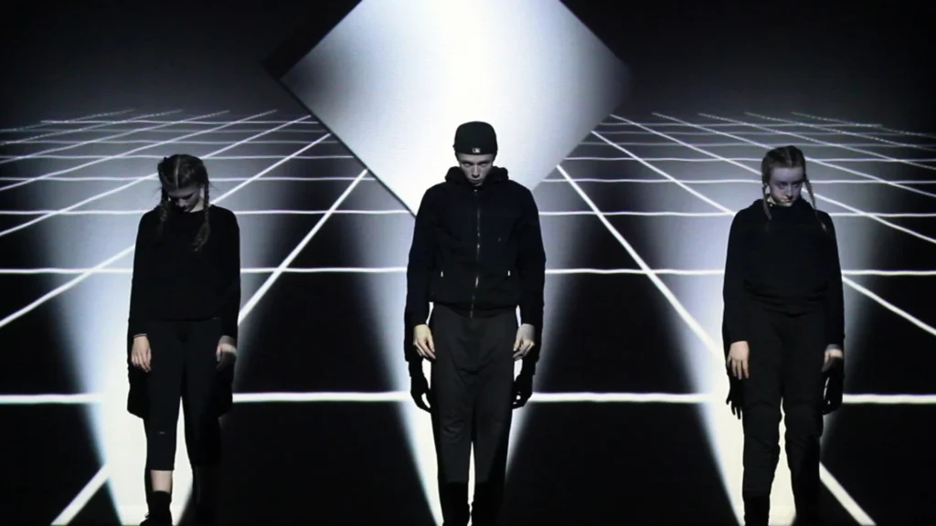 Dancer In front of projection mapping